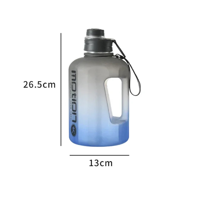 1.6L/2.4L Large Capacity Sports Water Bottle Outdoor Fitness Kettle Gradient Plastic Water Cup Portable Big Ton Ton Barrel