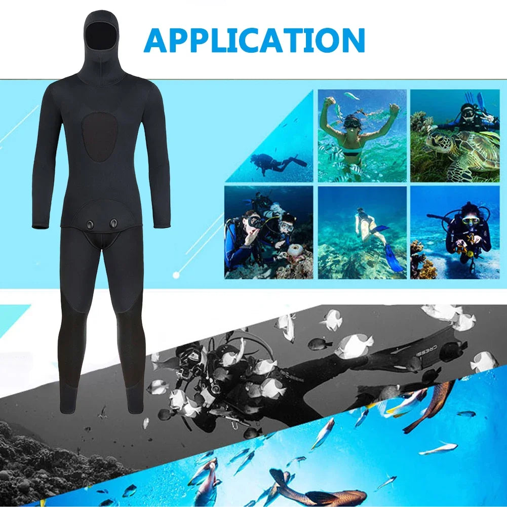 Full-body Men 3mm Neoprene Wetsuit Surfing Swimming Diving Suit for Cold Water Scuba Snorkeling Spearfishing Clothes
