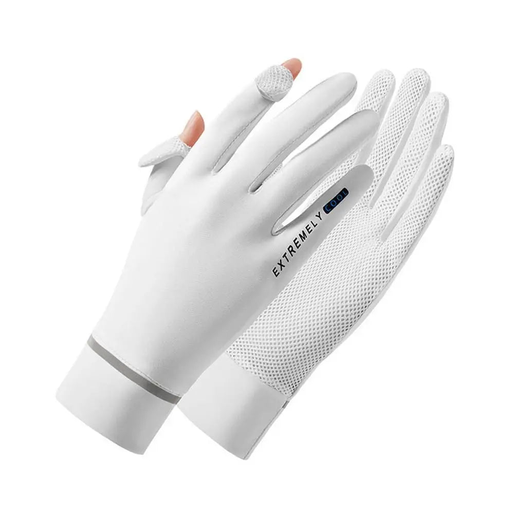 Women Sunscreen Ice Silk Gloves Female Summer Sun Protection Gloves Fashion Cycling Driving Running Mittens Thin Anti-UV Gloves