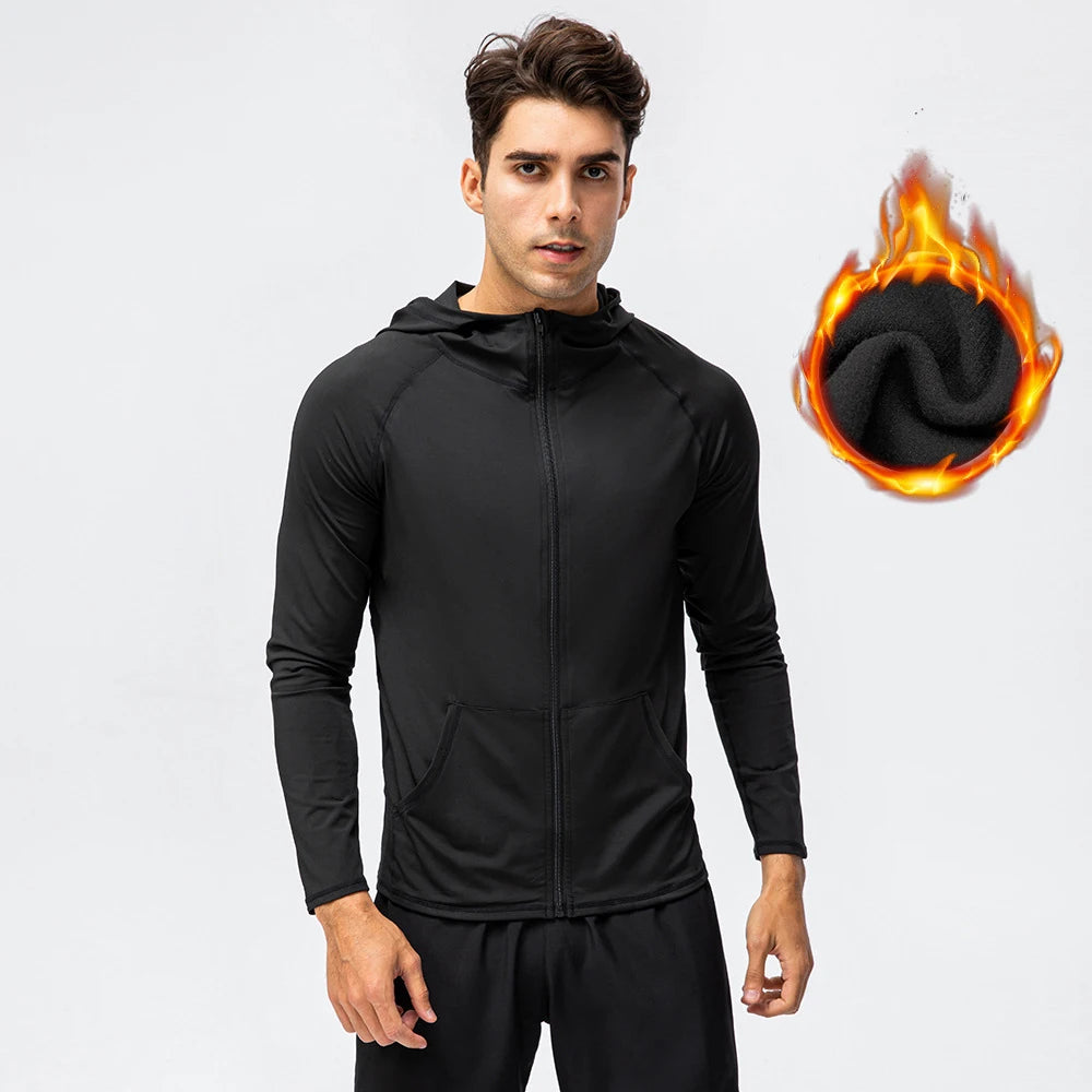 Men Brand Hoodies Gym Sport Running Training Fitness Bodybuilding Sweatshirt Outdoor Sportswear Male Hooded Jacket MMA Dry Fit