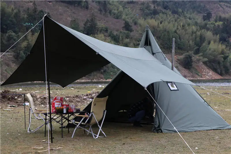 5-8 Person High Quality Outdoor Tent Cotton Canvas Luxury Camping Pyramid Tent