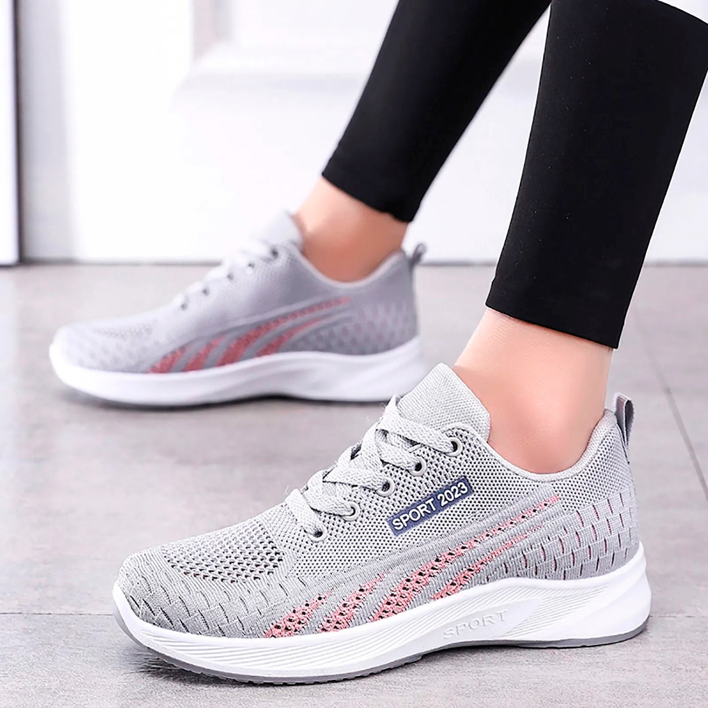 Tennis Shoes For Women 2023 Running Lace Up Round Toe Sports Shoes Woman Platform Sneakers Ladies Shoes On Offer Zapatillas