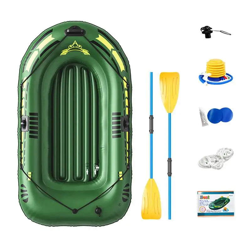 Inflatable Boat with Air Pump and Paddles, PVC Canoe Kayak Rubber Dinghy, Thick and Foldable Drifting Boat, Fishing Boat Raft