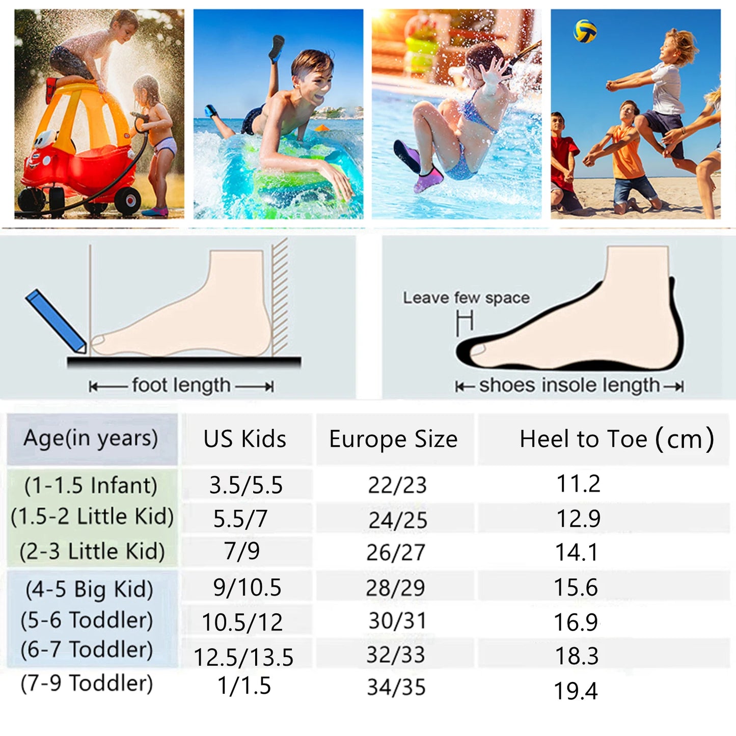 Children Water Beach Shoes Girls Swimming Shoes Quick-Drying Aqua Shoes Boys Soft Floor Indoor Slippers Snorkeling Swim Socks