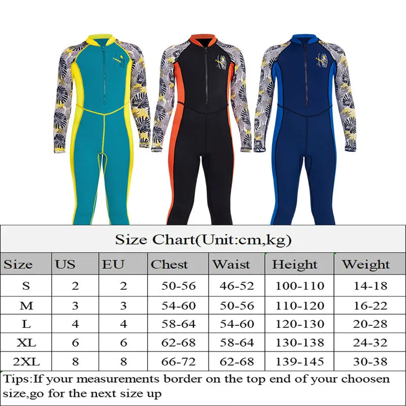 Long Sleeve Swimming Thin Suit for Boys Swimming Pool Drifting Outdoor Water Activity Children Rash Guard Suncreen Swimwear Kids