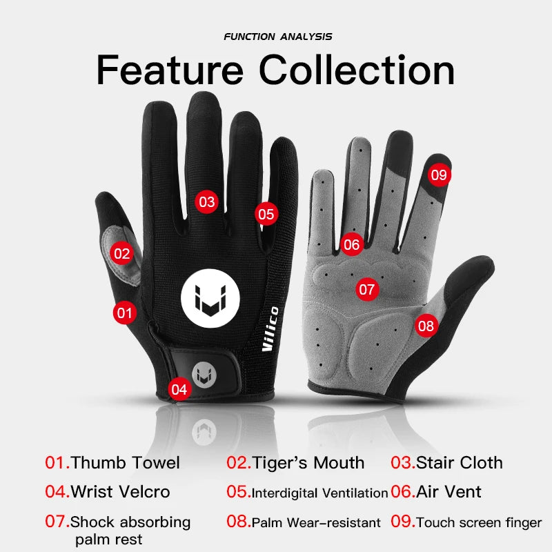 Sports Cycling Gloves Breathable Non-slip MTB Road Bike Gloves Touch Screen Men Women Outdoor Running Bicycle Gloves