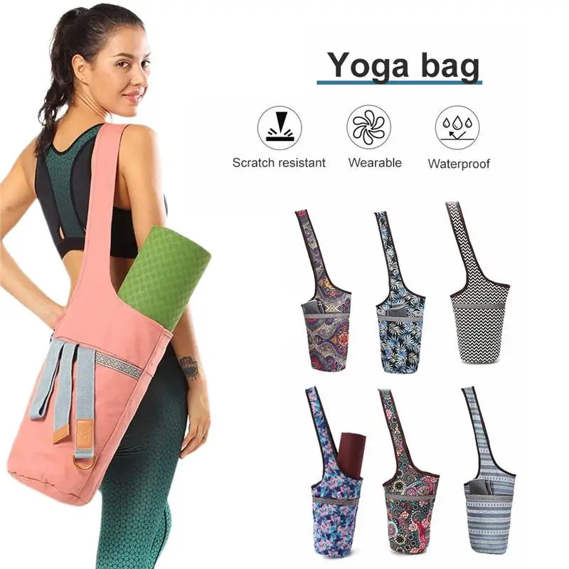 Portable Yoga Mat Bag Fashion Sports Yoga Mat Tote Storage Shoulder Bag Backpack Sling Carrier Fitness Supplies