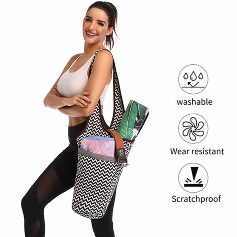 Portable Yoga Mat Bag Fashion Sports Yoga Mat Tote Storage Shoulder Bag Backpack Sling Carrier Fitness Supplies