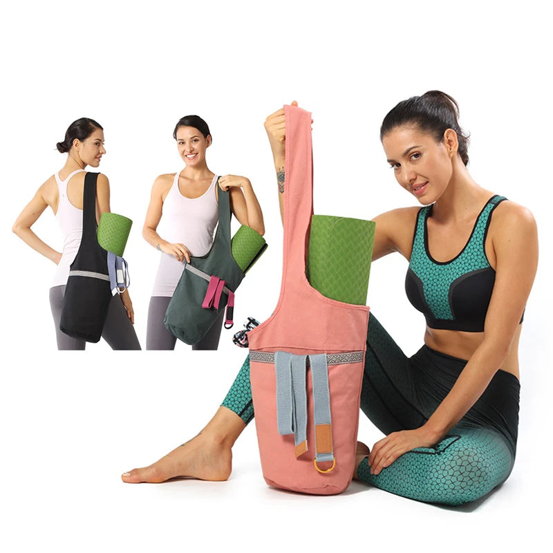 Portable Yoga Mat Bag Fashion Sports Yoga Mat Tote Storage Shoulder Bag Backpack Sling Carrier Fitness Supplies