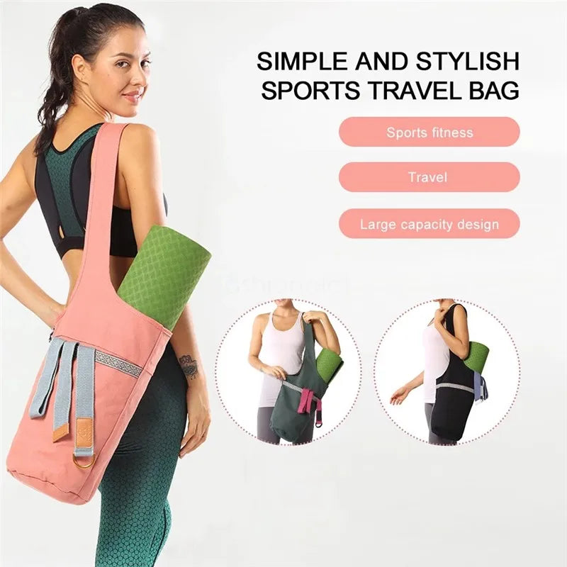 Portable Yoga Mat Bag Fashion Sports Yoga Mat Tote Storage Shoulder Bag Backpack Sling Carrier Fitness Supplies