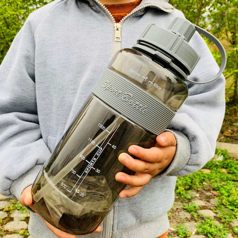 Water Bottle Large Capacity 1L2L 3L Super Large Straw Cup Portable Dinkware Plastic Space Cup Drink Bottle Outdoor Sports Kettle