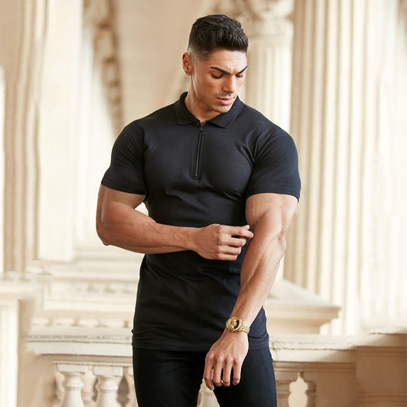 New Arrival Cotton Men Polo Shirt Tops Fashion Brand Short Sleeve Gym Bodybuilding Fitness Polo Shirt Homme Camisa