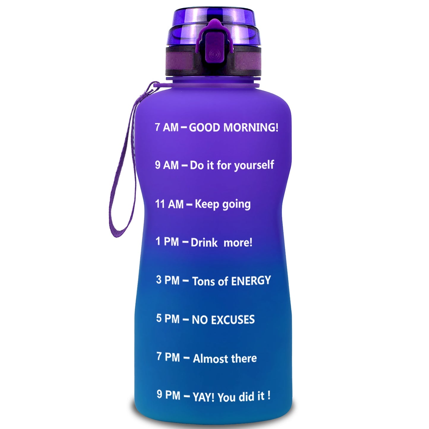 BuildLife 1.3L 2L 64oz Motivational Water Bottle with Time Marking Bpa Free Tritan Fitness Gym Jug Sport Plastic Drinking Filter