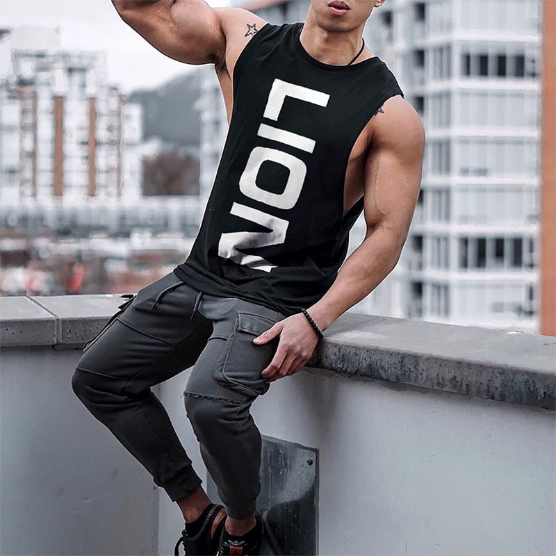 2020 Bodybuilding Tank Tops Men Gyms Fitness Workout Cotton Sleeveless shirt Clothing Male Casual Stringer Singlet Male Vest Top