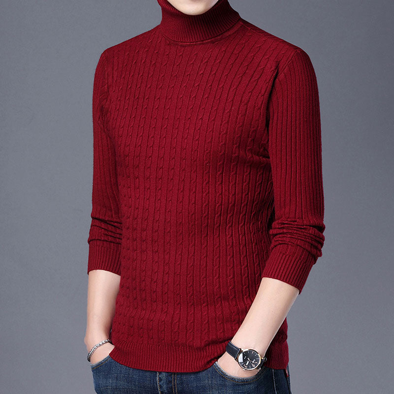 2022 New Casual Knitted Turtleneck Sweater Men Pullover Clothing Fashion Clothes Knit Winter Warm Mens Sweaters Pullovers 81332