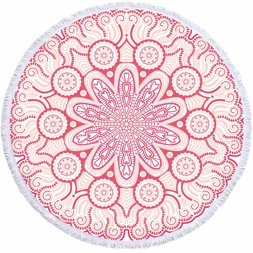 Mandala Geometric Round Beach Towel Tassels Bohemia Microfiber Bath Shower Towel For Adults Picnic Yoga Mat Blanket Cover Up