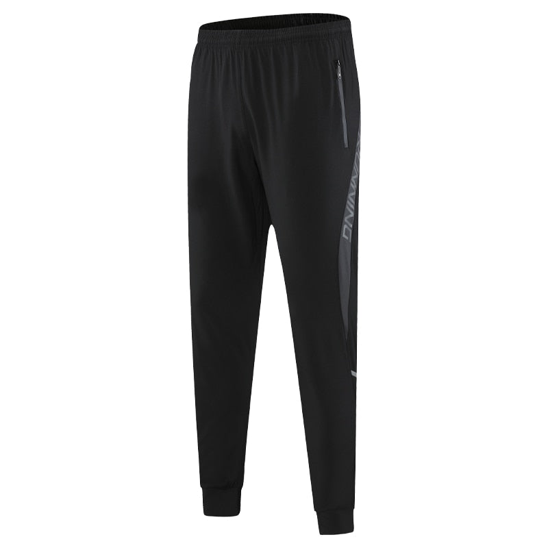 Mens Sport Pant Zipper Pockets Training Bodybuilding Trouser Quick Dry Fitness Running Long Pants Letter Printing Gym Sweatpants