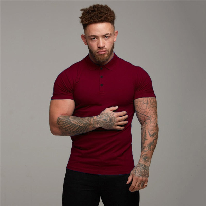 New Arrival Cotton Men Polo Shirt Tops Fashion Brand Short Sleeve Gym Bodybuilding Fitness Polo Shirt Homme Camisa