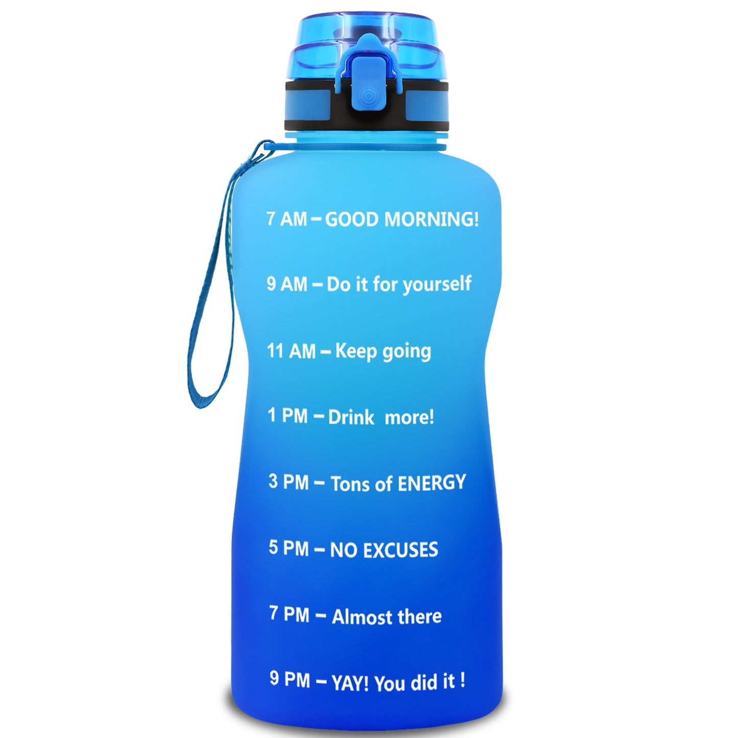 BuildLife 1.3L 2L 64oz Motivational Water Bottle with Time Marking Bpa Free Tritan Fitness Gym Jug Sport Plastic Drinking Filter