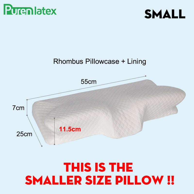 Purenlatex Contour Orthopedic Pillow Memory Foam Cervical 14cm Pillow Neck Pain Remedial Pillow for Side Back Stomach Sleepers