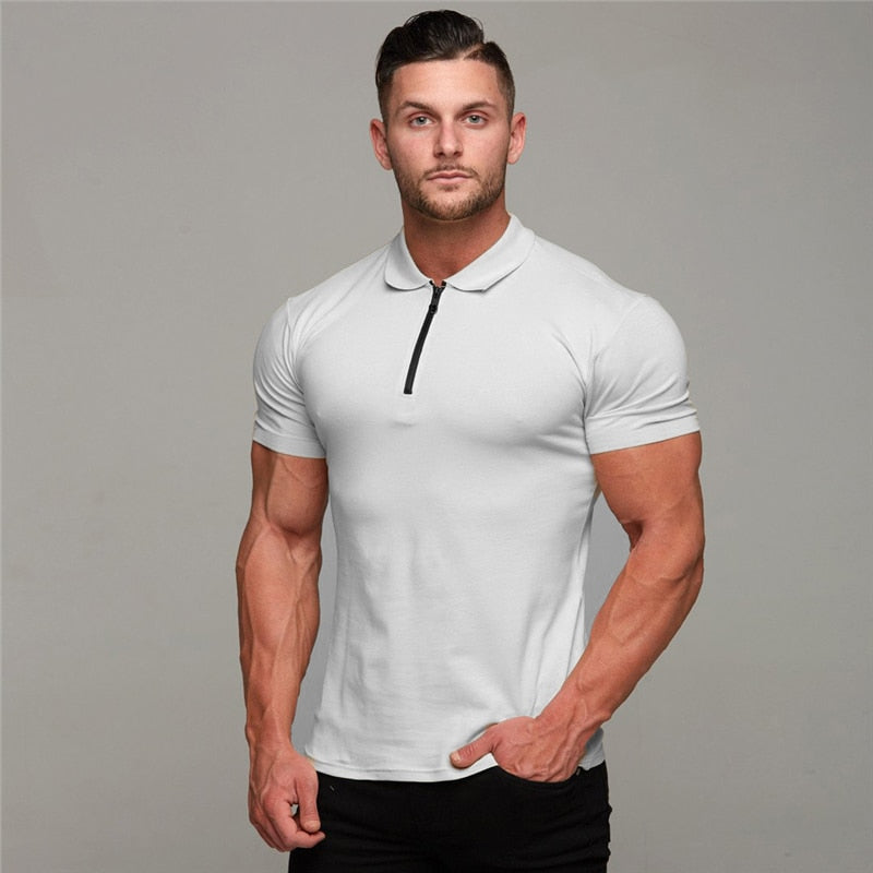 New Arrival Cotton Men Polo Shirt Tops Fashion Brand Short Sleeve Gym Bodybuilding Fitness Polo Shirt Homme Camisa