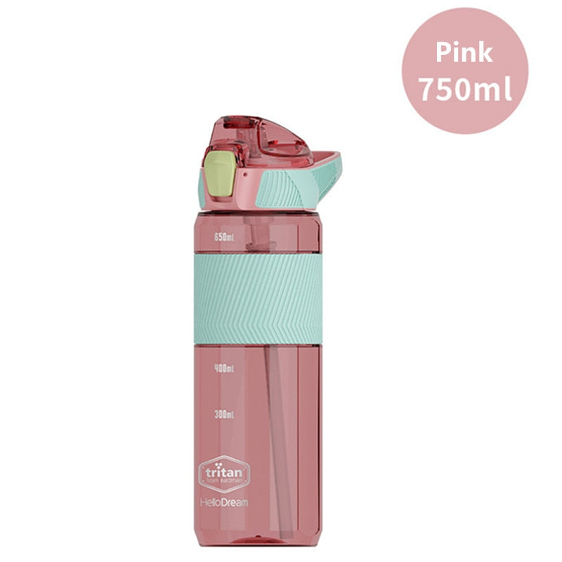 750ml/1000ml/1600ml Tritan Material Water Bottle With Straw Eco-Friendly Durable Gym Fitness Outdoor Sport Shaker Drink Bottle