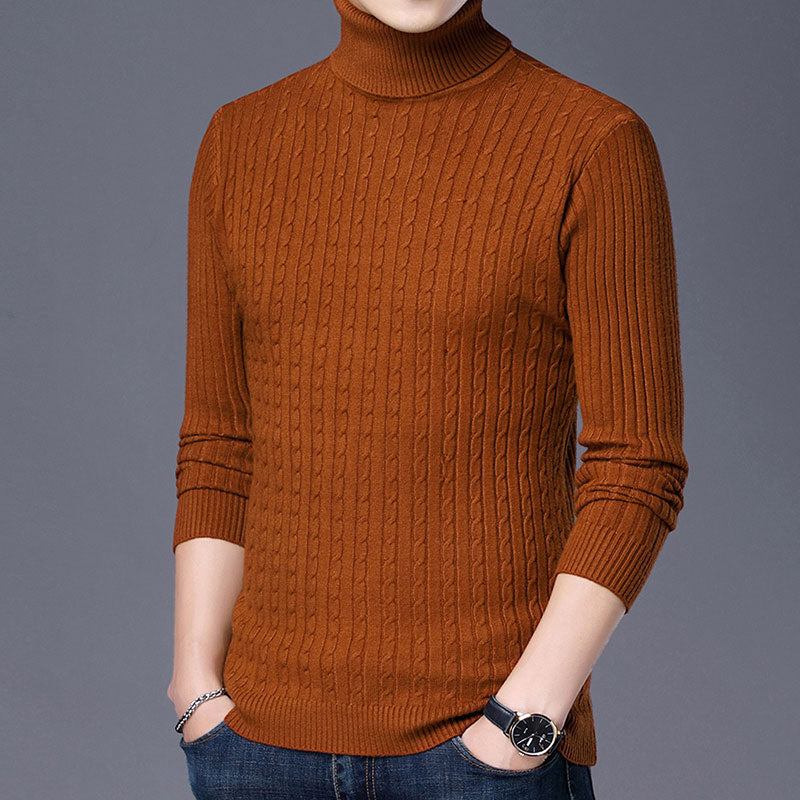 2022 New Casual Knitted Turtleneck Sweater Men Pullover Clothing Fashion Clothes Knit Winter Warm Mens Sweaters Pullovers 81332