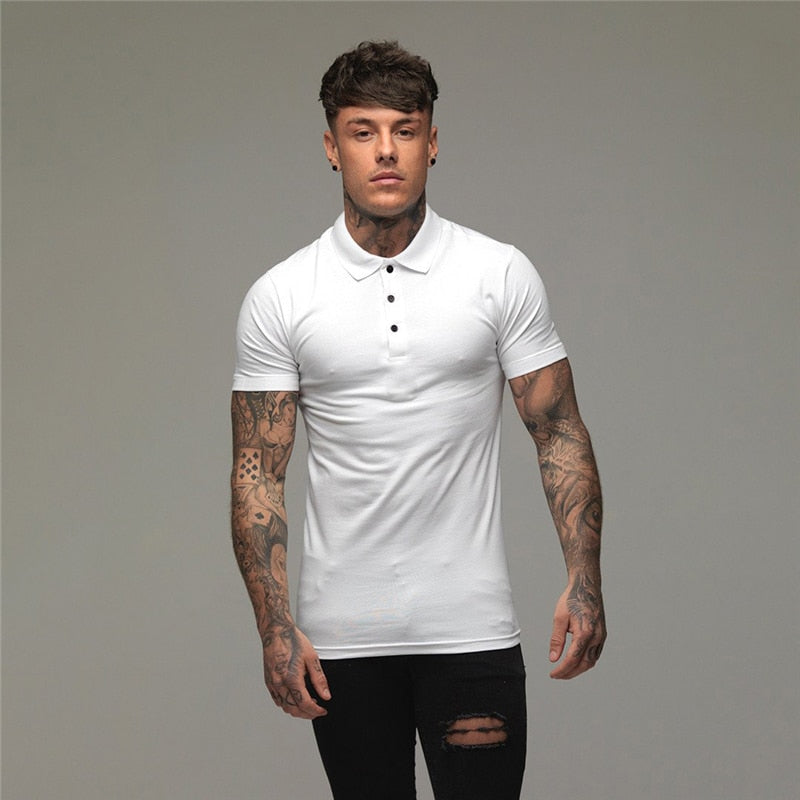 New Arrival Cotton Men Polo Shirt Tops Fashion Brand Short Sleeve Gym Bodybuilding Fitness Polo Shirt Homme Camisa