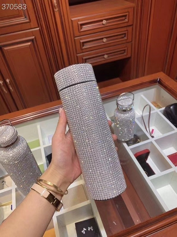 Diamond Thermos Vacuum Flask Bling Hot Water Thermos Stainless Steel Thermos Bottle Sparkling Large Insulated Bottle Coffee Mug