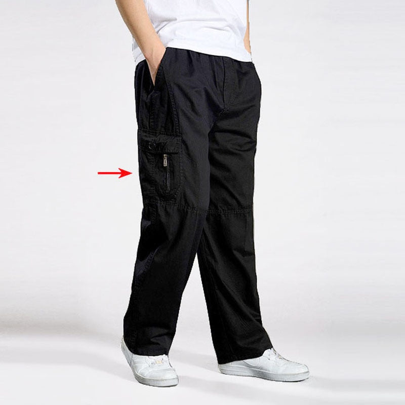 Brand Casual Pants men cargo pants cotton loose trousers mens pants overalls Multi Pocket Straight Joggers Homme 6XL