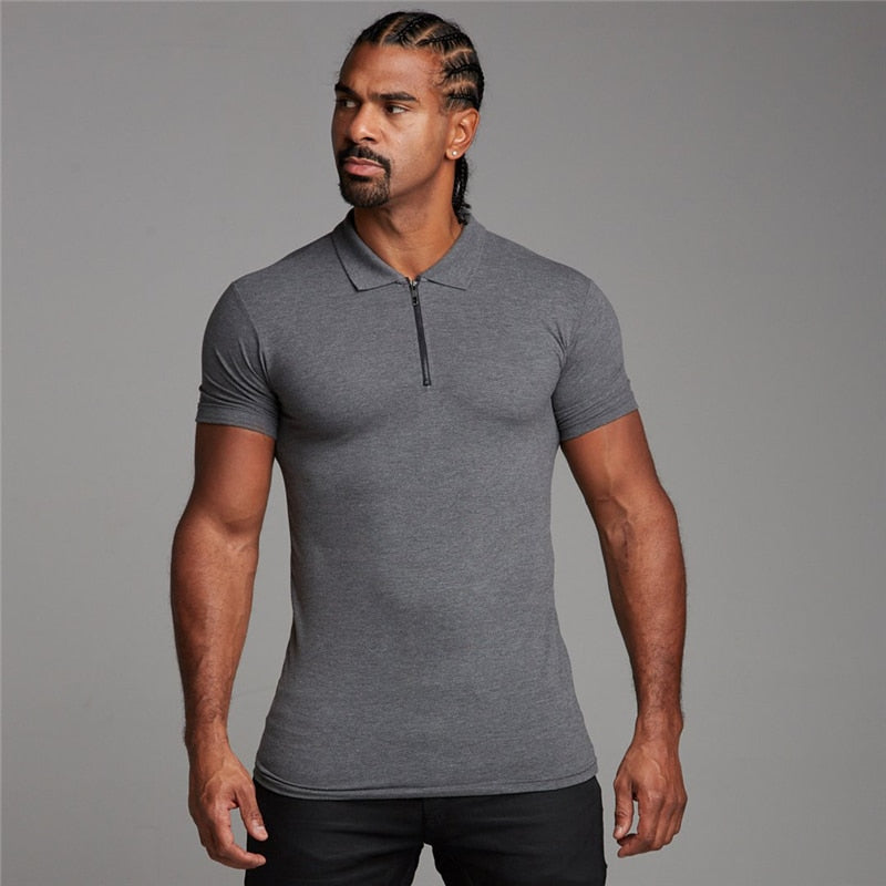 New Arrival Cotton Men Polo Shirt Tops Fashion Brand Short Sleeve Gym Bodybuilding Fitness Polo Shirt Homme Camisa