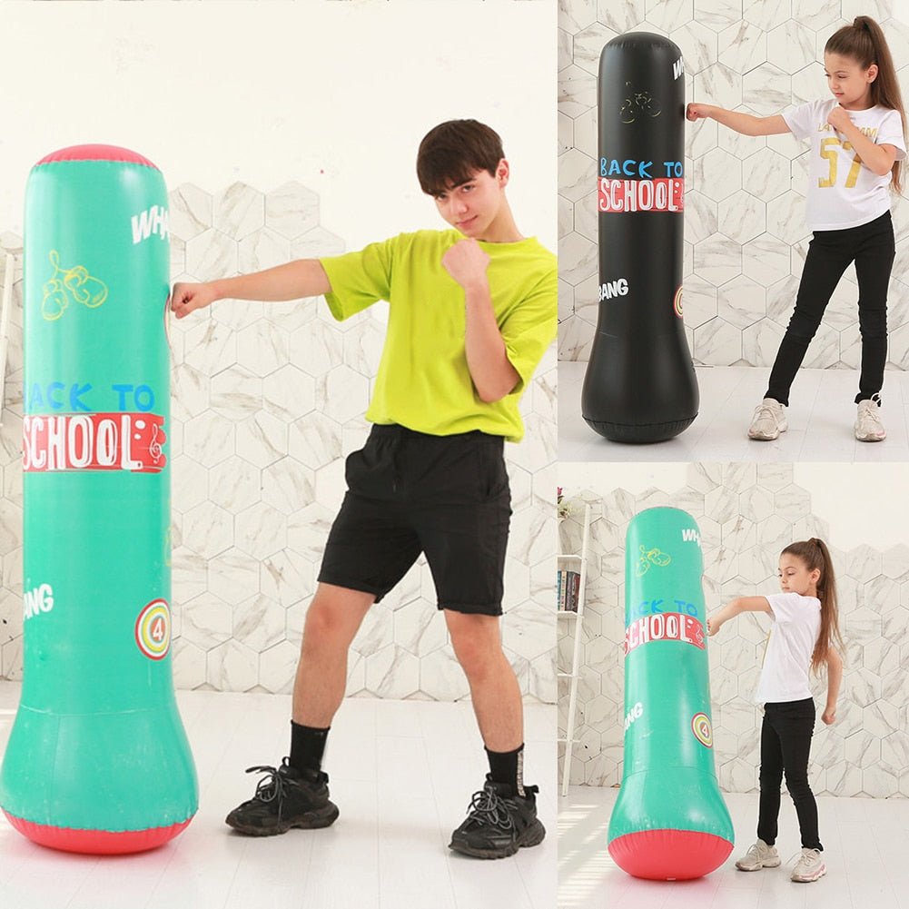 Training Target Stress Relief Punching Sandbag Inflatable Boxing Standing Bag for Adult Children Christmas Gifts