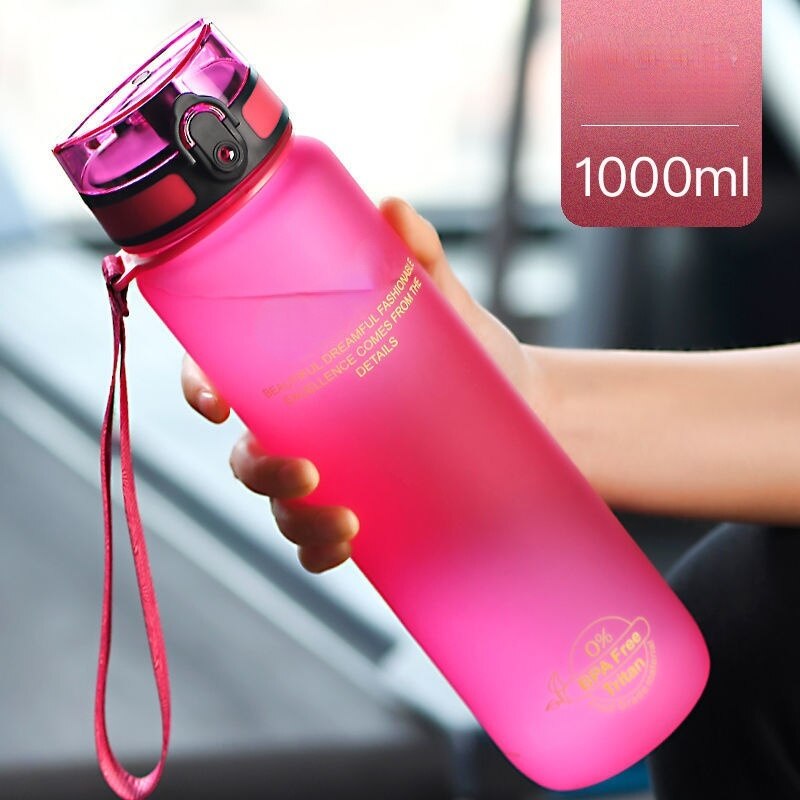 New 1000ml Sports Water Bottle BPA Free Portable Leak-proof Shaker bottle Plastic Drinkware Outdoor Tour Gym Free Shipping items