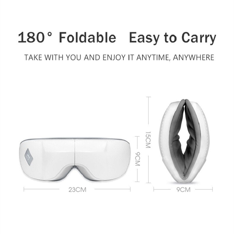 JinKaiRui Intelligent Airbag Vibration Eye Massager Hot Compress Bluetooth Foldable Portable Eyes Care Instrument Relief Fatigue