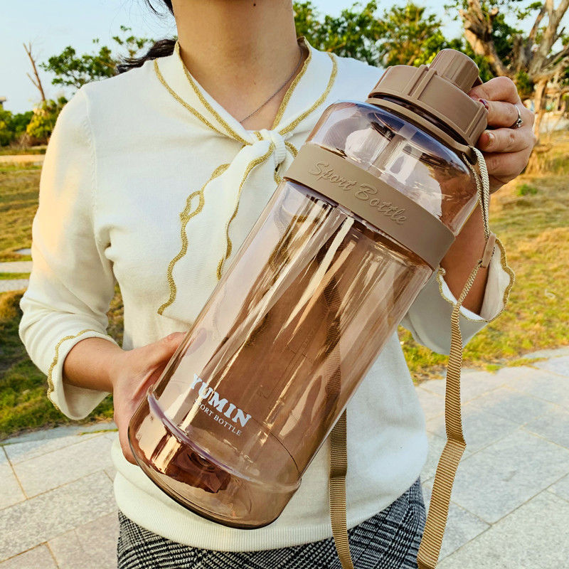 Water Bottle Large Capacity 1L2L 3L Super Large Straw Cup Portable Dinkware Plastic Space Cup Drink Bottle Outdoor Sports Kettle