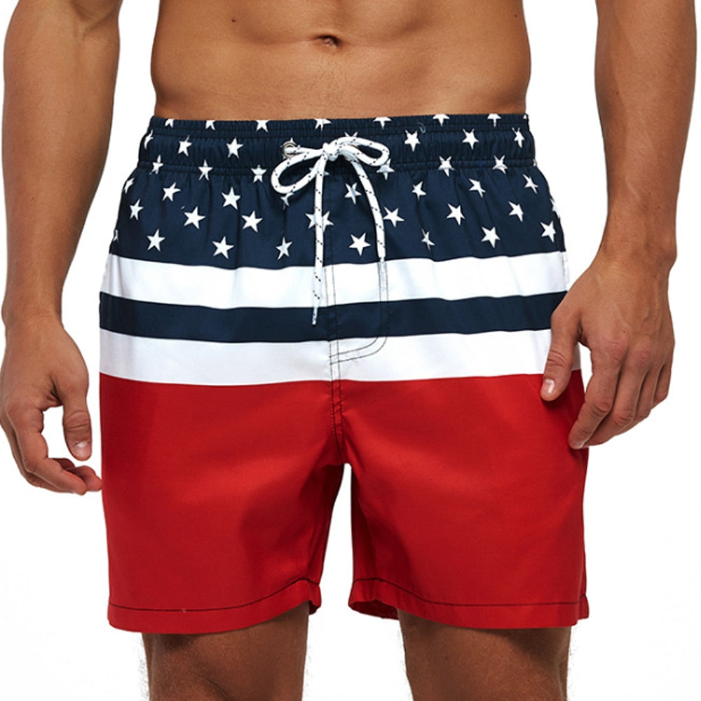 Men&#39;s Shorts Casual Cotton Workout Short Pants Drawstring Beach Shorts With Pockets Swim Trunks Stripe Plus size Beach Shorts