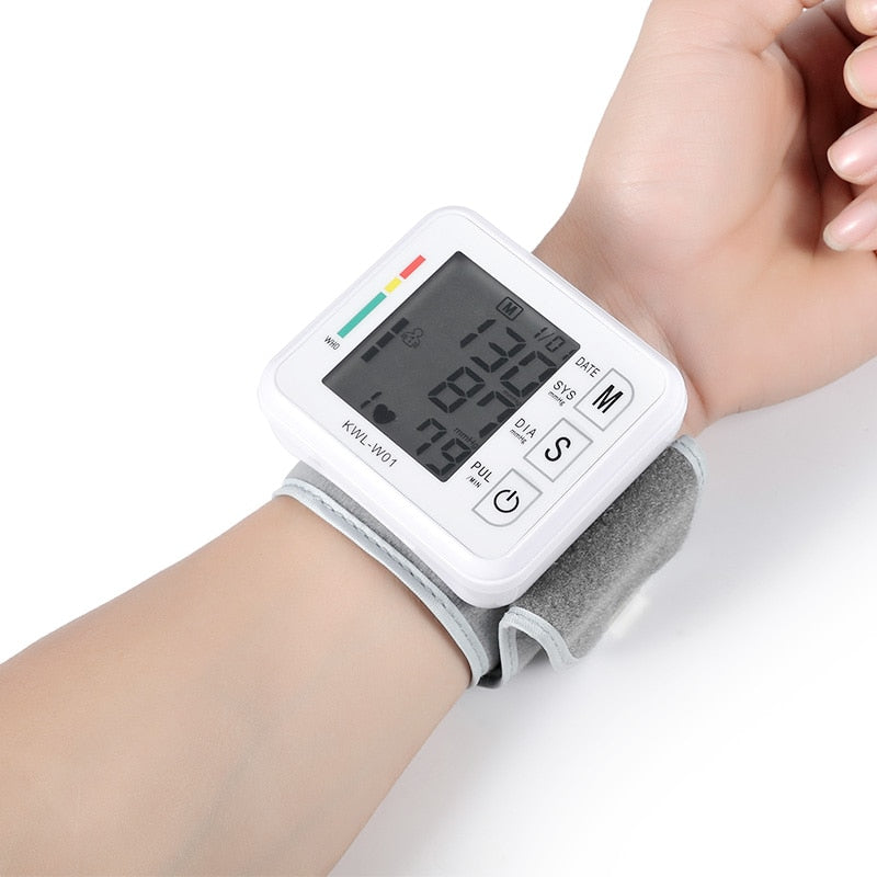 Medical Digital Equipment Wrist Blood Pressure Monitor Automatic Sphygmomanometer Tensiometro Heart Rate Meter BP Tonometer