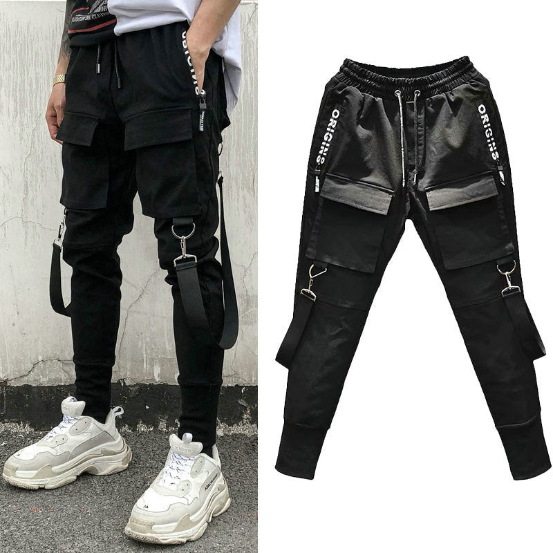 2022 New Fashion Hip Hop Sweatpants men Black Mens Joggers Harem Pants Multi-pocket Pencil Jogger Pants Men