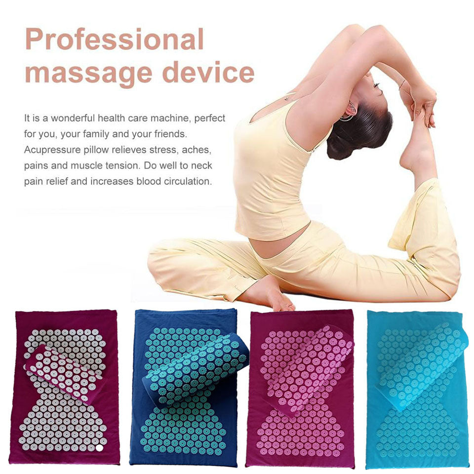 2022 New Massager Cushion Massage Mat Acupressure Relieve Pain Spike Mat Acupuncture Massage Yoga Mat with Pillow