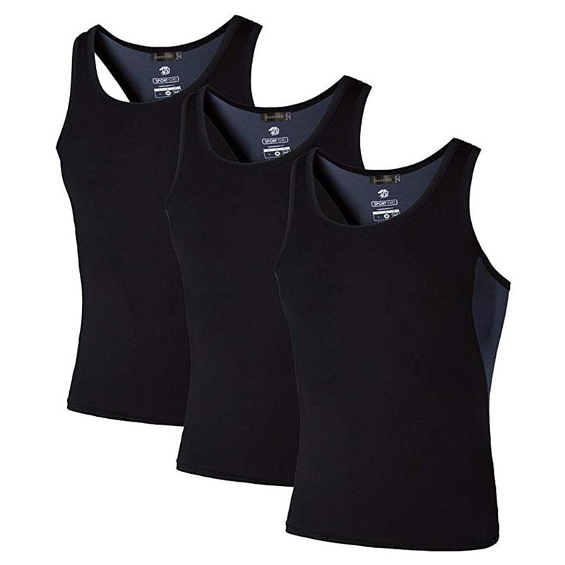 Jeansian 3 Pack Sport Tank Tops Tanktops Sleeveless Shirts Running Grym Workout Fitness LSL3306 PackA