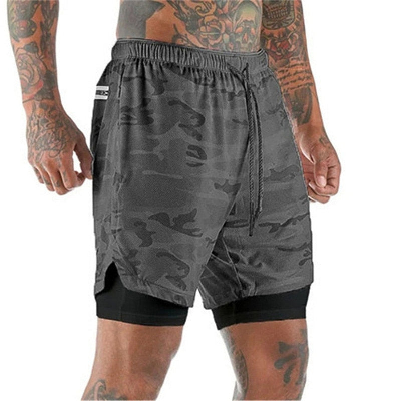 2022 NEW Men&#39;s Running Shorts Mens 2 in 1 Sports Shorts Male double-deck Quick Drying Sports men Shorts Jogging Gym Shorts men