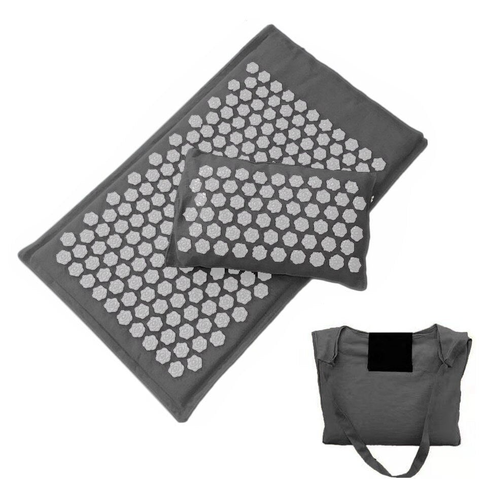 Getinfit Acupressure Mat Head Neck Back Foot Massage Cushion Pillow Yoga Mat Nature Linen Coconut palm Massage Yoga mat