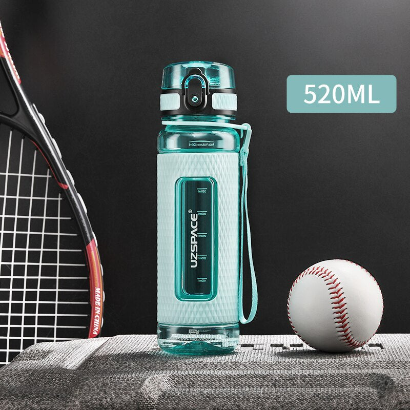 UZSPACE Sports Water Bottles BPA Free 1000ml Portable Leakproof Drop-proof Plastic Drink Bottle Summer Outdoor Tour Gym Tea Cup