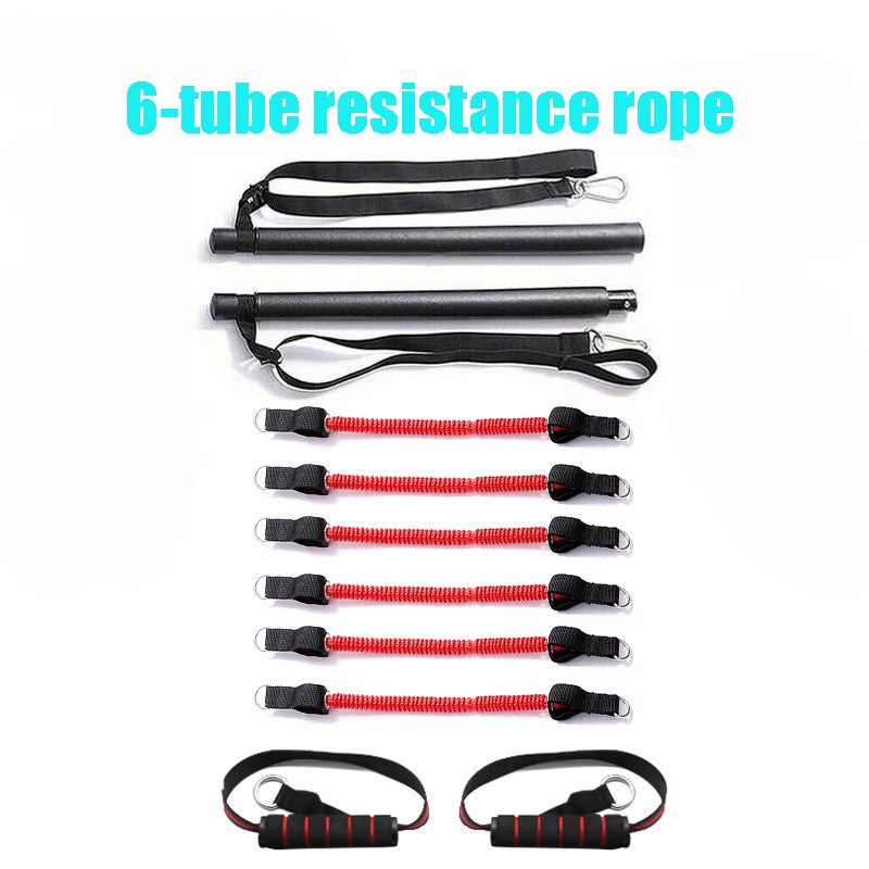 2021 Resistance Band Pilates Stick Gym Exercise Muscle Power Tension Bar Pilates Bar Home Work Out Fitness Equipment Sports