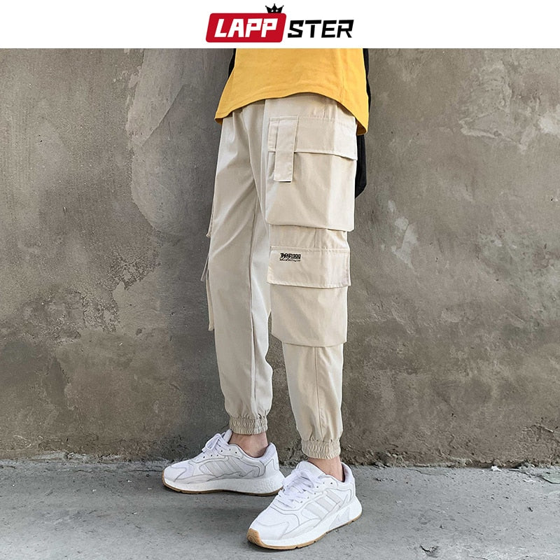 LAPPSTER Men Japanese Streetwear Cargo Pants 2022 Overalls Mens Pockets Hip Hop Joggers Pants Black Fashions Sweatpants 5XL