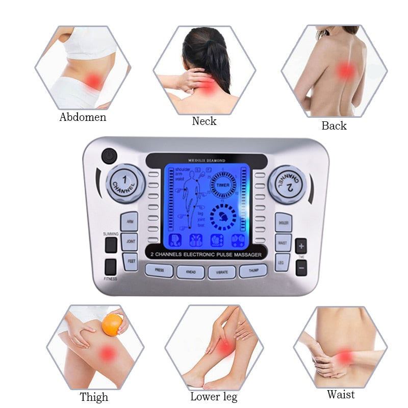 Electrical Nerve Relax Muscle Stimulator Acupuncture Fat Burner Pain Relief Electronic Pulse Massager Tens EMS Slimming Machine