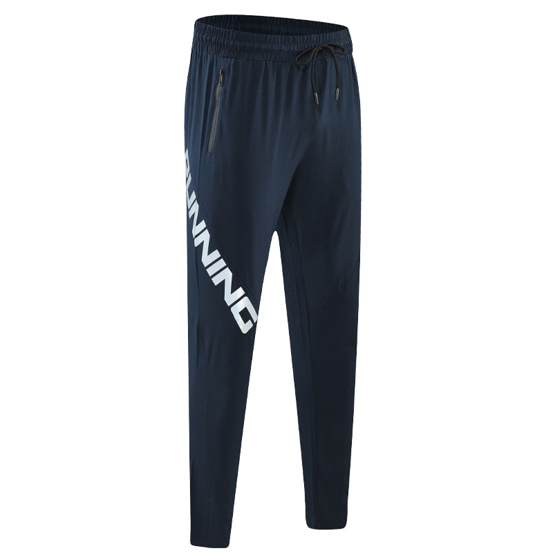 Mens Sport Pant Zipper Pockets Training Bodybuilding Trouser Quick Dry Fitness Running Long Pants Letter Printing Gym Sweatpants