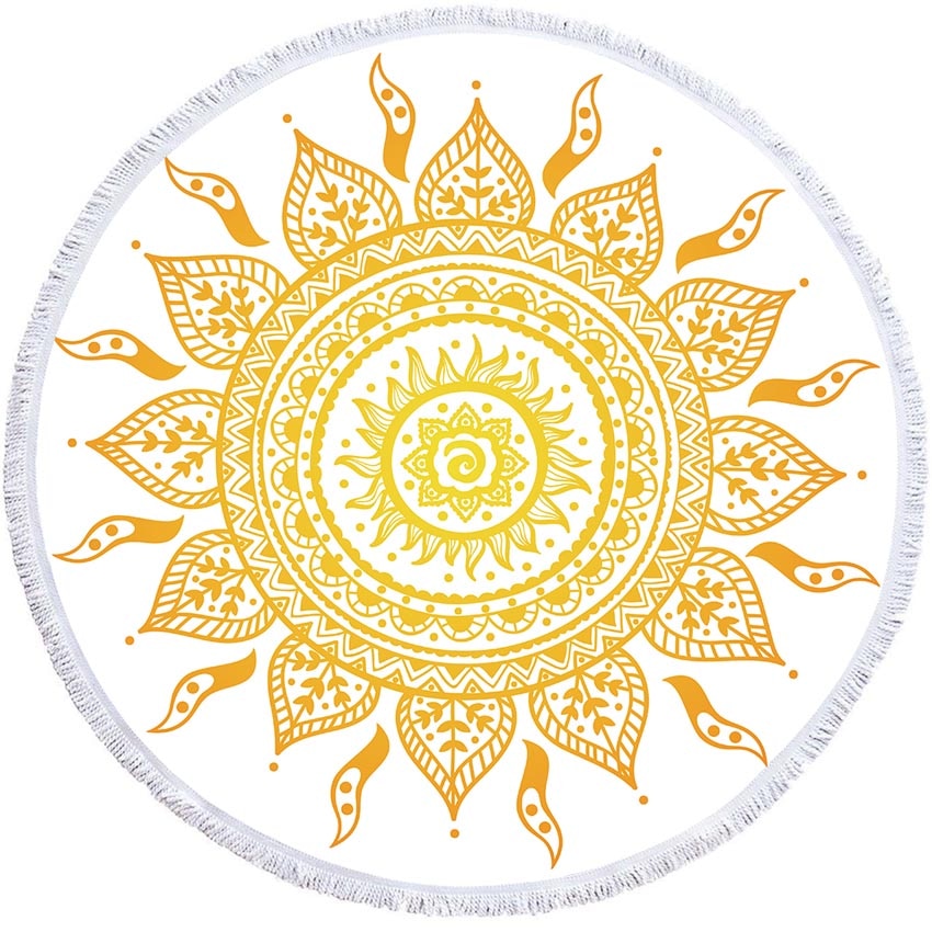 Mandala Geometric Round Beach Towel Tassels Bohemia Microfiber Bath Shower Towel For Adults Picnic Yoga Mat Blanket Cover Up