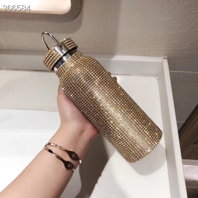 Diamond Thermos Vacuum Flask Bling Hot Water Thermos Stainless Steel Thermos Bottle Sparkling Large Insulated Bottle Coffee Mug