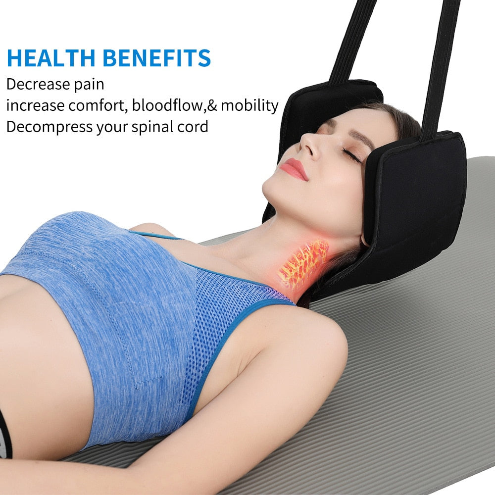 Neck Head Hammock For Text Cervical Back Pain Relief  With Free Eye Mask And Durable Elastic Safety